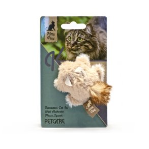 Kitty play squeaking squirrel                     