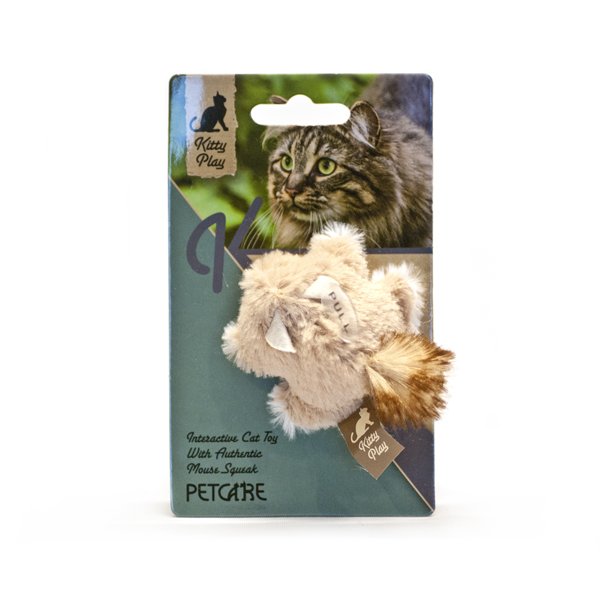 Kitty play squeaking squirrel                     