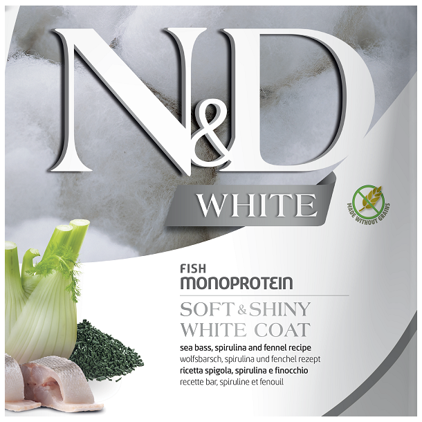 N&D White Dog Sea Bass.Spiruli                    